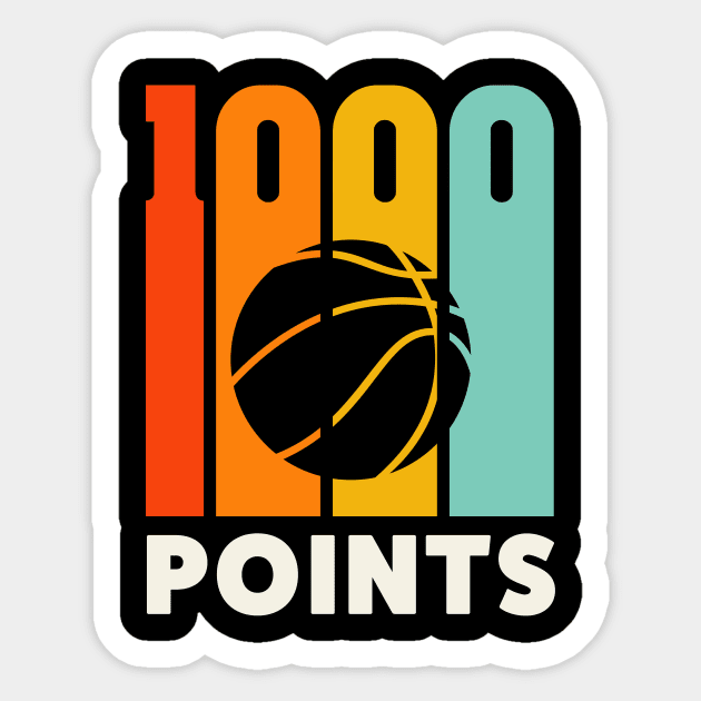 1000 Points Basketball Scorer High School Basketball Mom Sticker by PodDesignShop